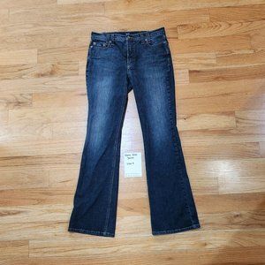 Karen Kane Denim Embroidered Floral Flare Leg Womens Jeans Size 8